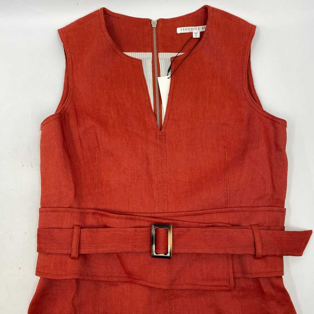 Veronica Beard Orange Belted Sleeveless Mini Dress | Size 10 - Picture 5 of 7